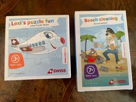 NEU 2x Spiele von Swiss: Beach Cleaning + Lexi's Puzzle Fun