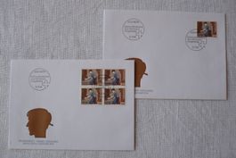 1994 2 FDC Schreiner 4er-Block & Einzelmarke SBK 852