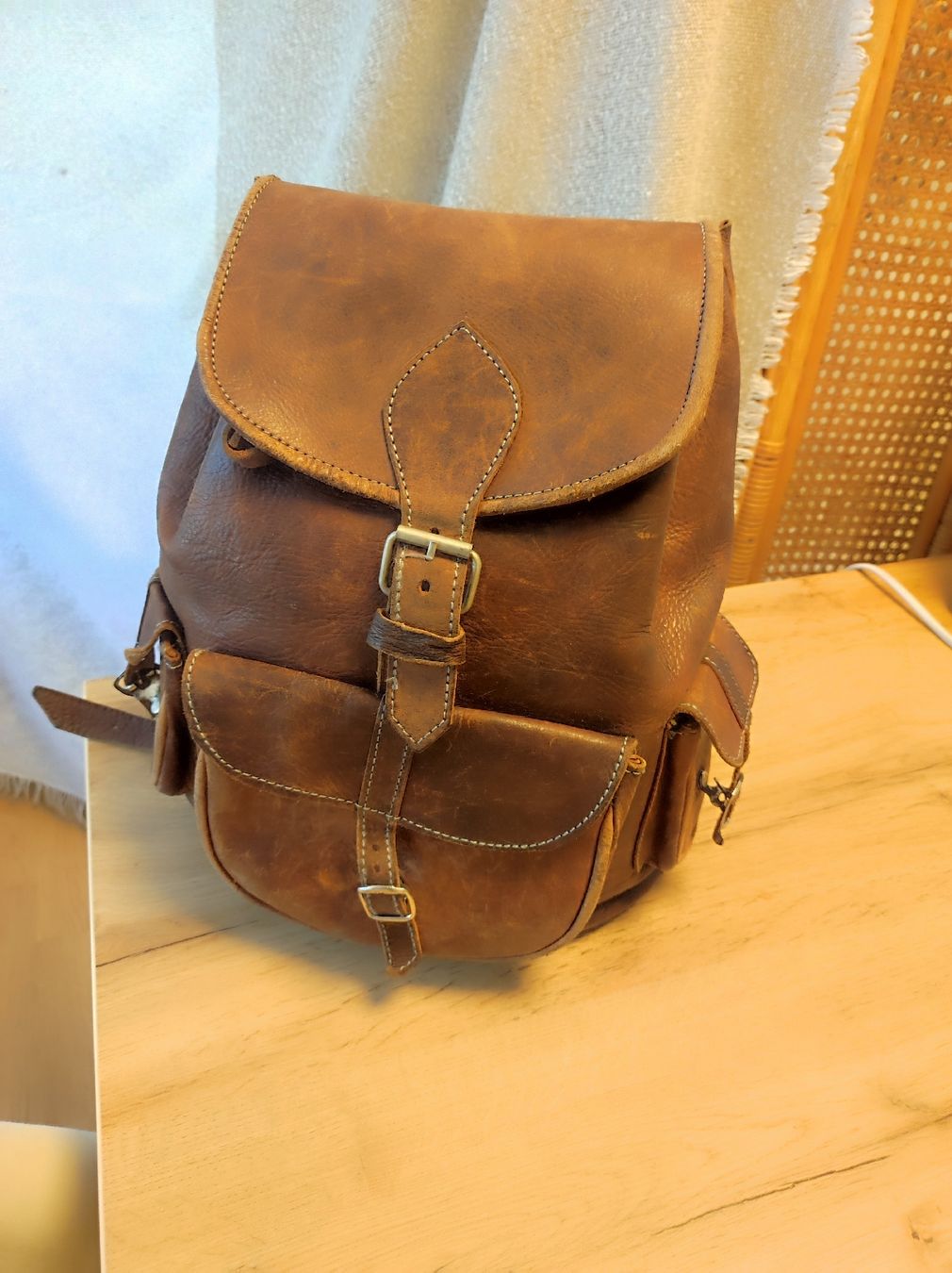 Rucksäcke: Leder Rucksack / Vintage style – Gebraucht aus Arni AG von Rosen11 1