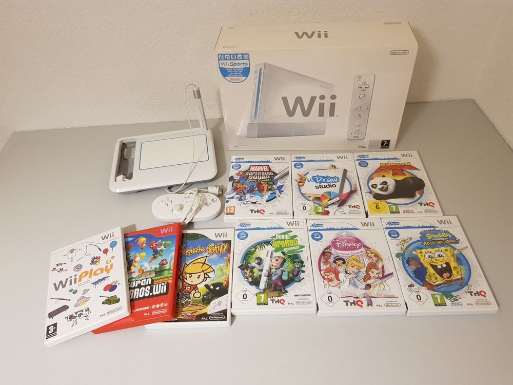 Nintendo Wii + uDraw Tablet & 9 Games | Kaufen auf Ricardo