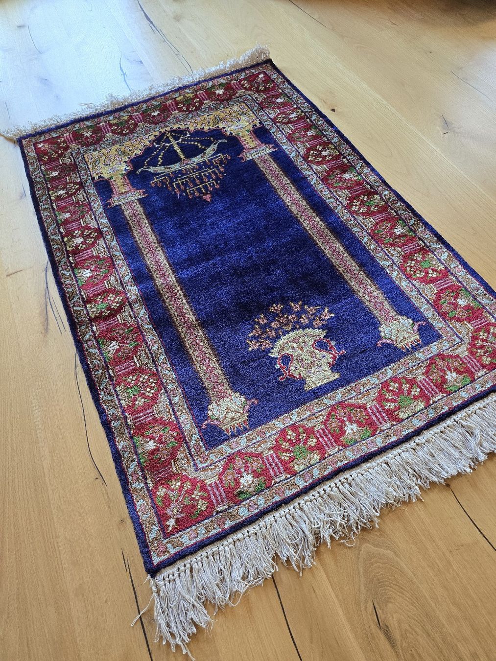 Tappeti: Gebetsteppich blau mit Muster, tolle Farben – Usato da Kestenholz venduto da _Nostalgia_ 2