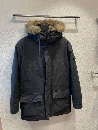 Quiksilver Parka Winterjacke, schwarz, Kapuze mit Fell