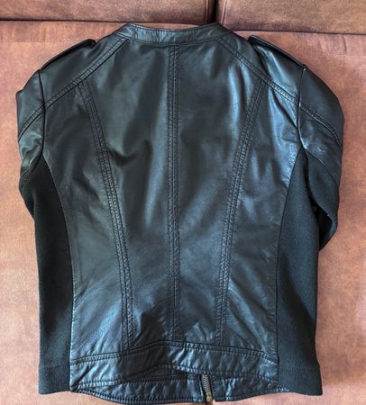 Veste en cuir Mango collection femme taille  XS noir
