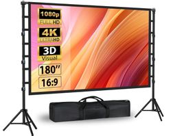 180 Zoll Leinwand für Beamer, 16:9 Projektor Leinwand Stativ