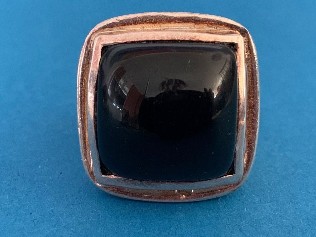 Ringe: Silberring ONYX CARRÉ (54) – Gebraucht aus Dittingen von Bijoubelle