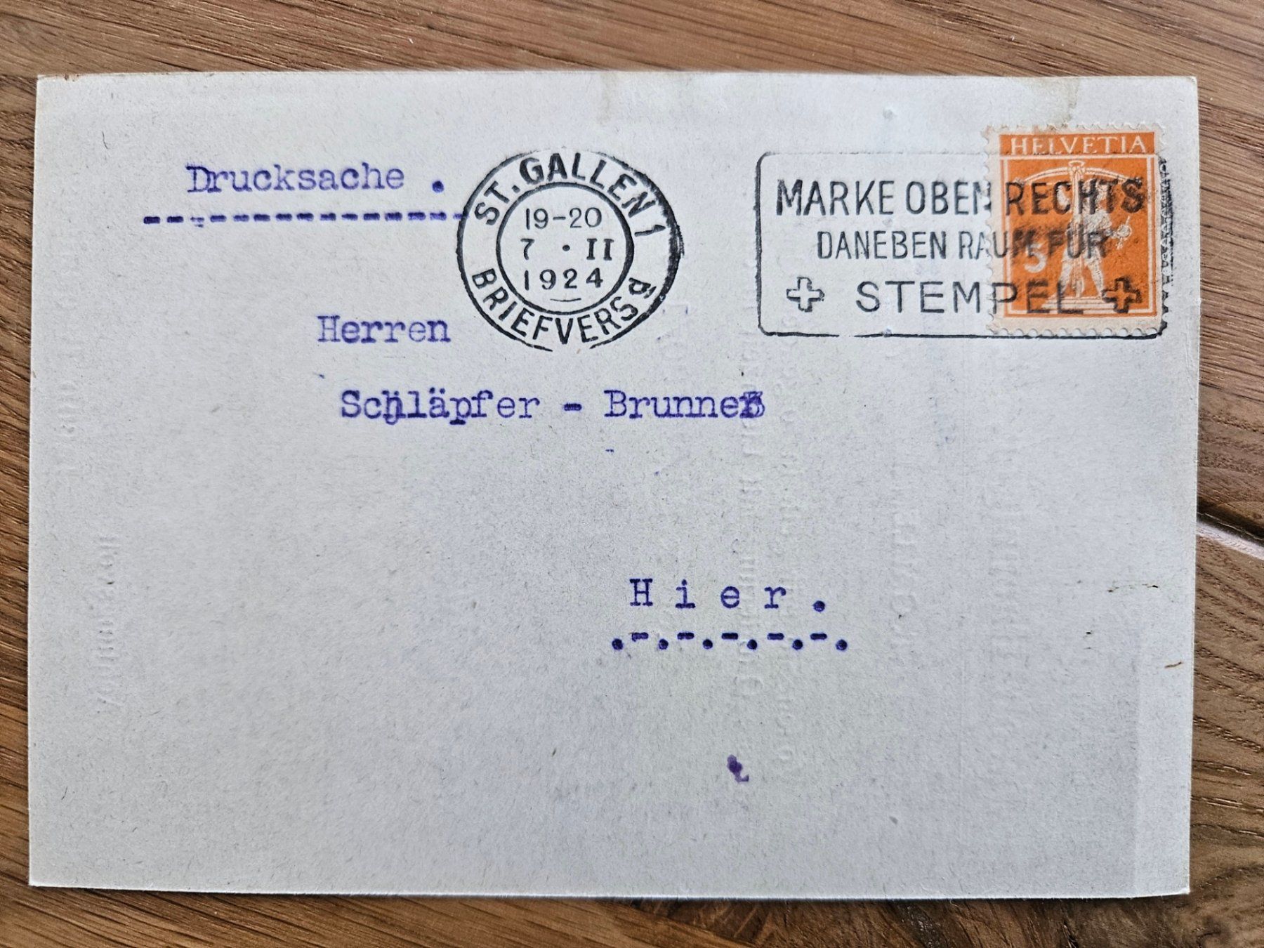 Tutti i francobolli: Ganzsache mit Adresse "HIER" ab 2.-- – Usato da Buttikon SZ venduto da Marcelr