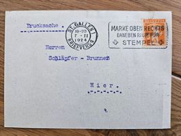 Ganzsache mit Adresse "HIER" ab 2.--