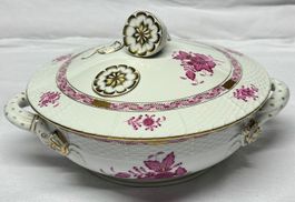 Herend Porzellan Apponyi purpur Deckelschüssel ca.22.5x7.3cm