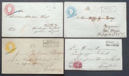 PREUSSEN: 4 Poststücke um 1852–1867