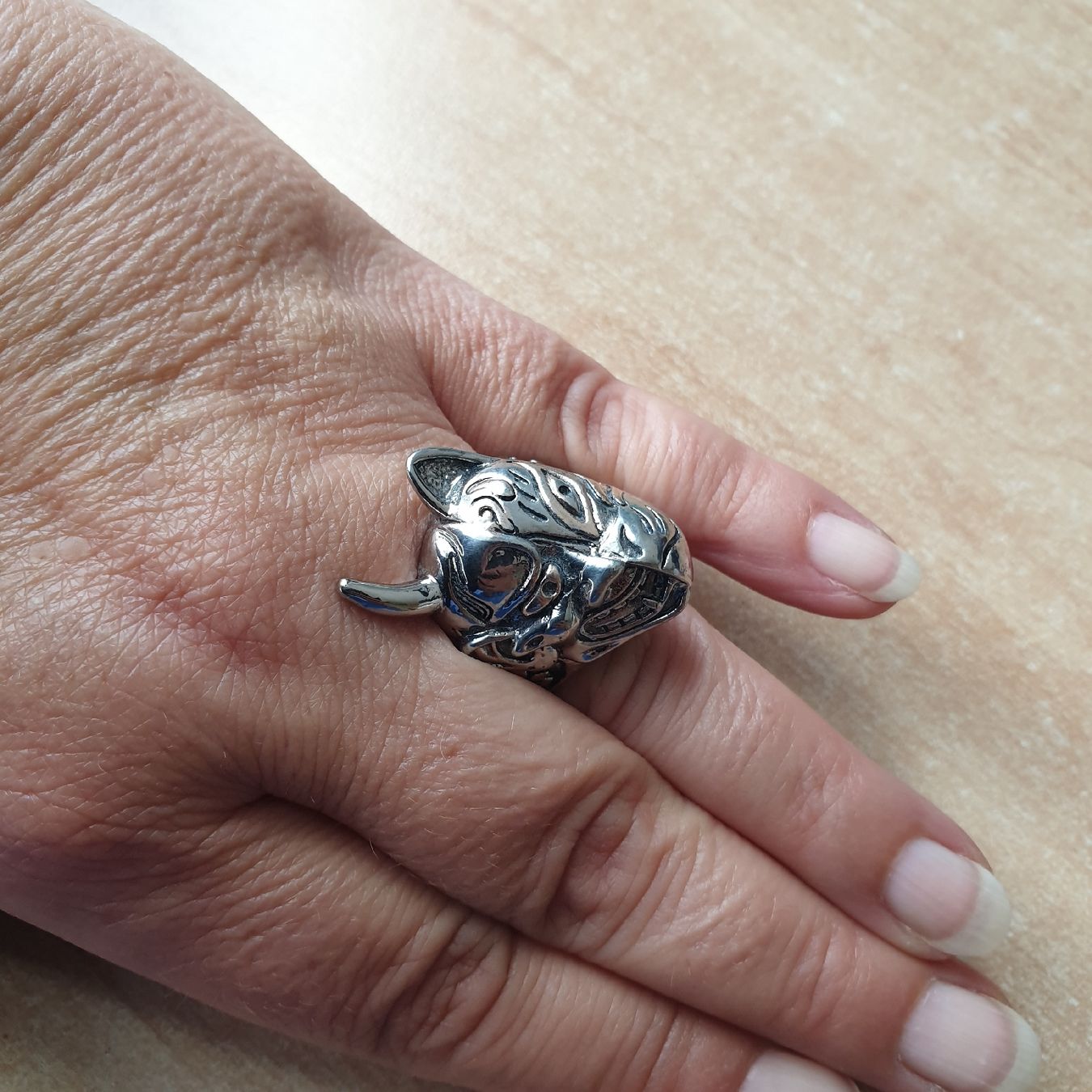 Anelli: Phantasie Ring Herren 925er Stempel Gr.29/69 – Usato da Winterthur venduto da katzen07 6