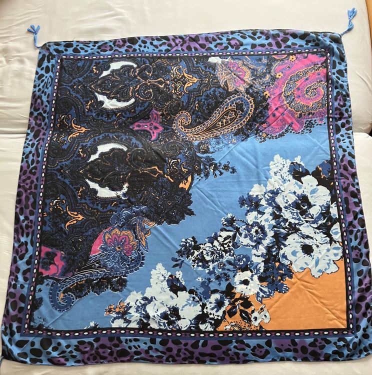 HECHKJ 2 Stück Quadratische Schals 70x70cm - Imitierte Seide In Schwarz Und Kamel