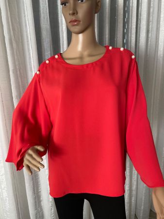 RARITÄT - stilvolle und edle ZARA Bluse mit Perlen, L/XL
