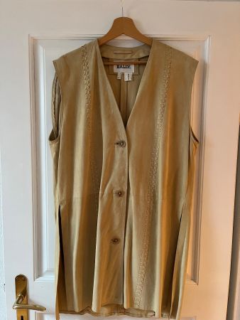 Vintage Bally Gilet, Leder, beige, 38