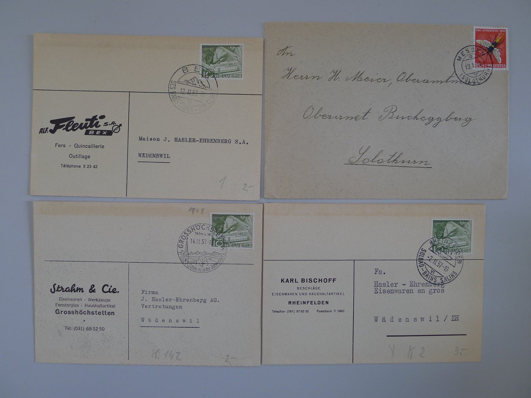 Alle Briefmarken: 20 saubere Briefe mit schönen Stempeln. – Gebraucht aus Sursee von Luzernerraute 4