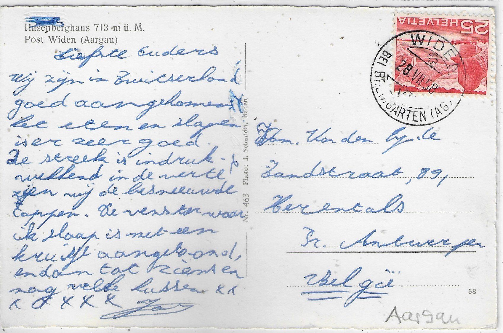 Cartoline postali: Hasenberghaus - Post Widen AG – Usato da Ettingen venduto da Kartenplanet 1