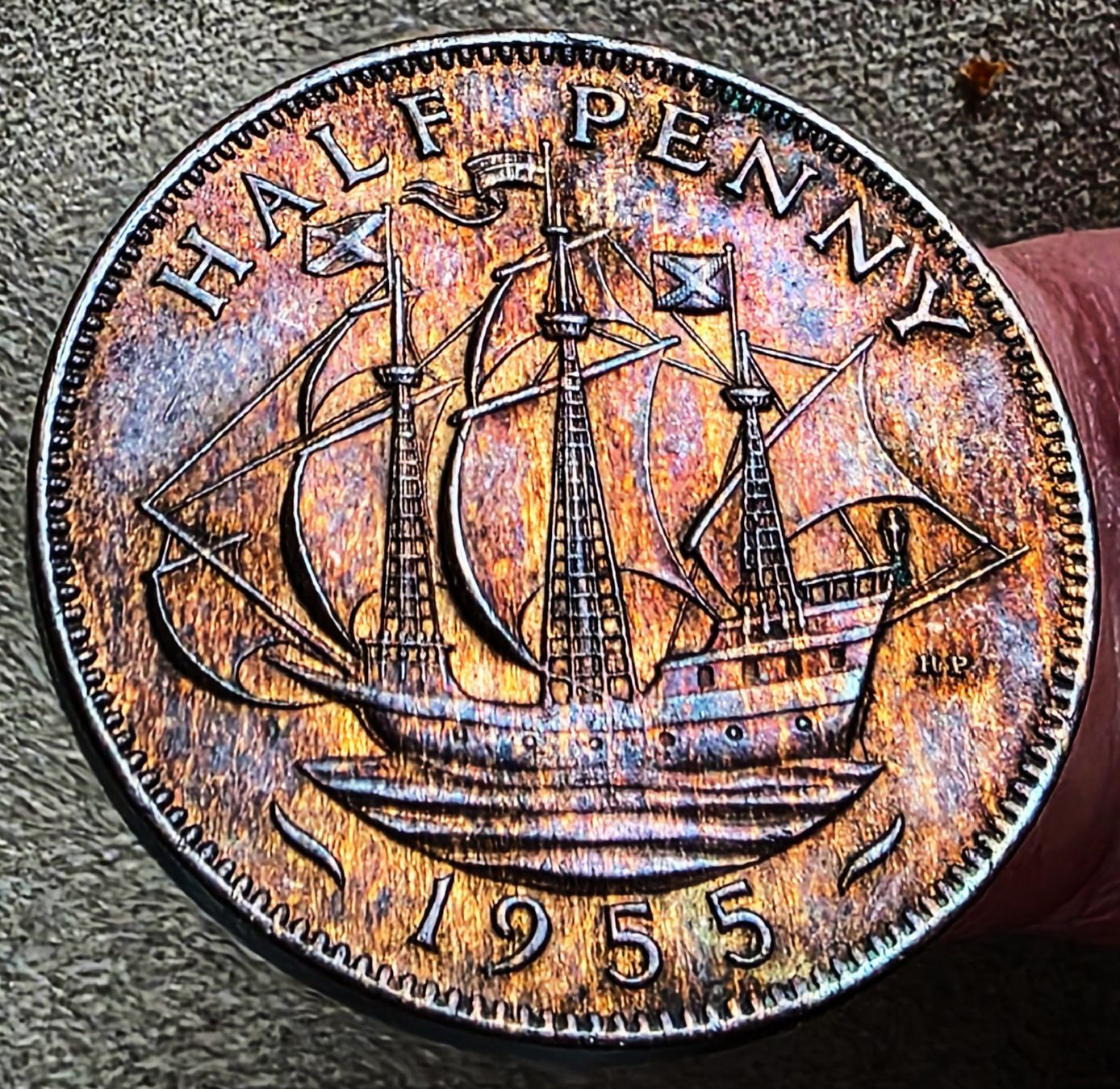 Tutti le monete: GROSSBRITANNIEN HALF PENNY 1955 – Usato da Winterthur venduto da Creso70