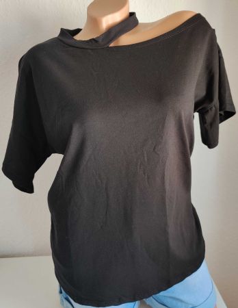 Shirt NEU AA 50-54 EG 36-40 Länge 62 cm Baumwolle Schwarz