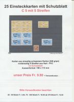 25 Einsteckkarten mit Schutzblatt, C 5 mit 5 Streifen