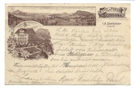 Hotel & Pension Seebodenalp (SZ) Rigi - Vorläufer-Litho 1899