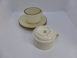 Rössler 2 tasses à café et soucoupes décor "Claire"