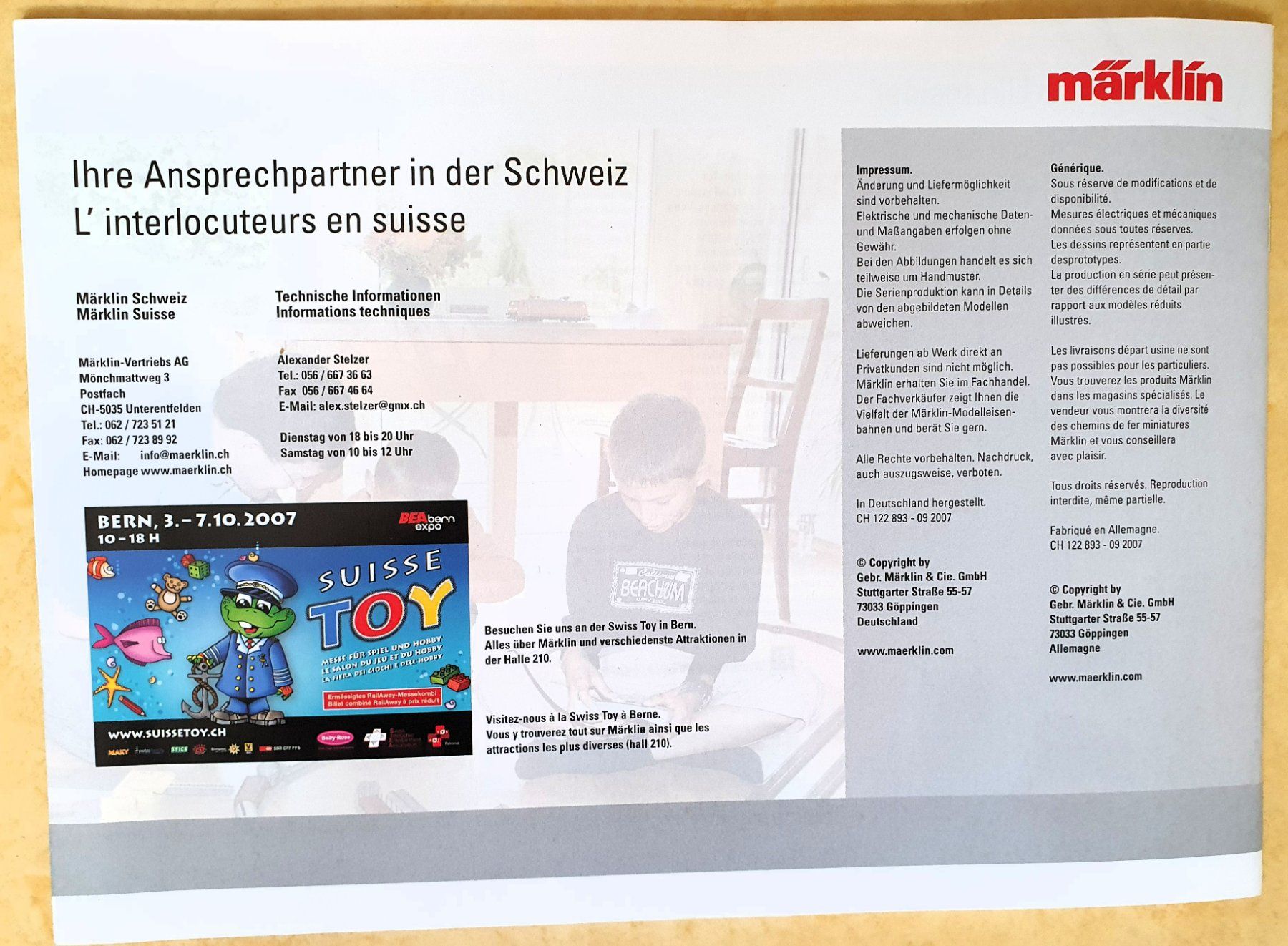 Märklin Modelleisenbahnen: Märklin, Schweizer Programm 2007, Programme Suisse 2007 – Neu (gemäss Beschreibung) aus Martigny von Abm1000 8