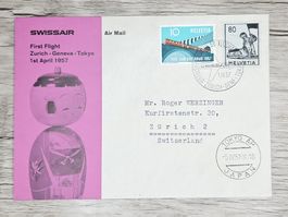 CL03 Enveloppe + Timbre Suisse 1957