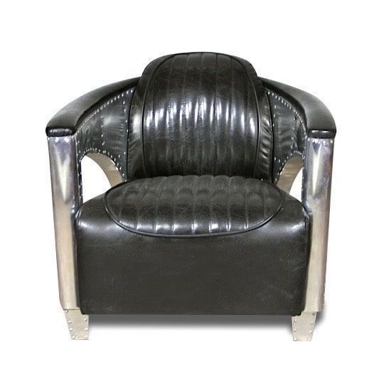 Poltrone: Fauteuil Aviateur "Chuck" Cuir Noir – Nuovo e nell'imballaggio originale da Cressier FR venduto da Cazadeco 2