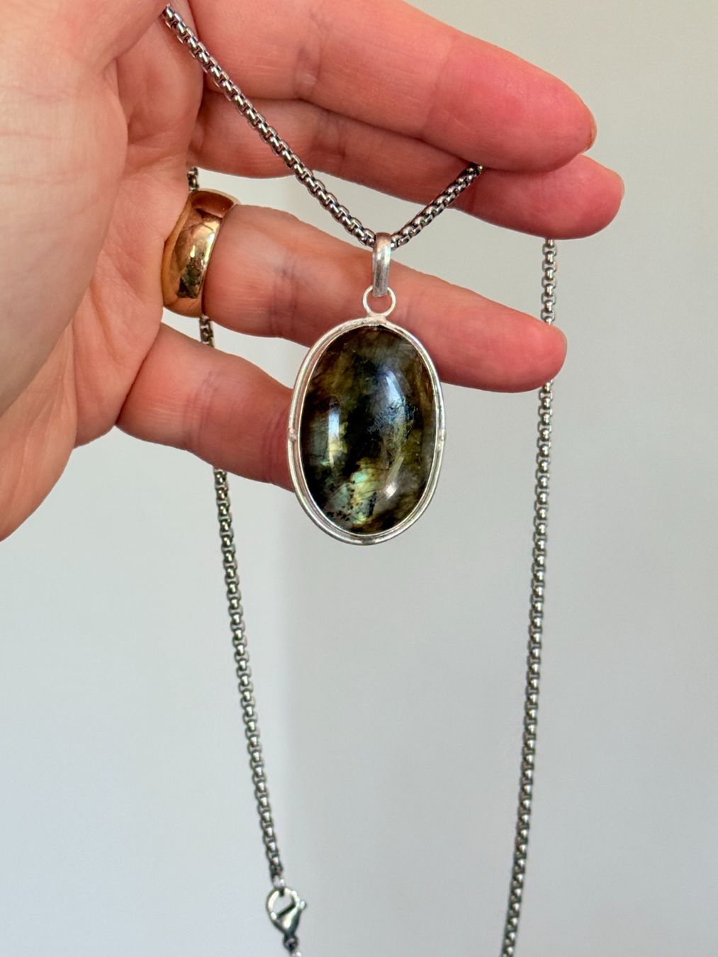Ketten: Collier Labradorite , bijou chic et tendance ! – Neu und originalverpackt aus Genève von AWWA 9