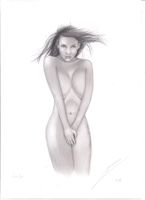 pin-up sexy dessin original à la mine de plomb (a4) signé