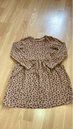 Kinderkleid Leo-Print langarm Gr.122/128