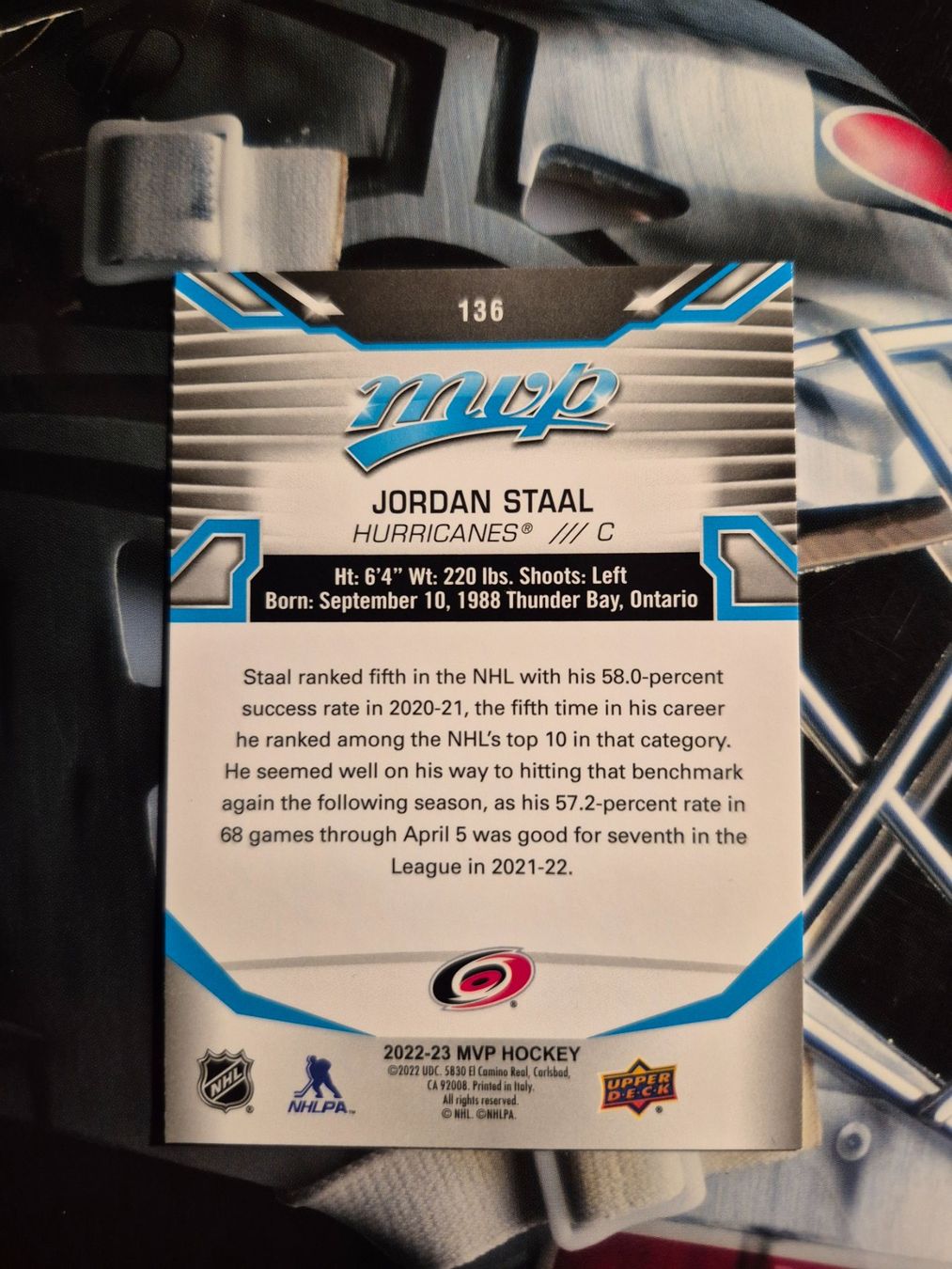 NHL Carte collezionabili: NHL Jordan Staal Carolina Hurricanes – Usato da Treiten venduto da Sauber73 1