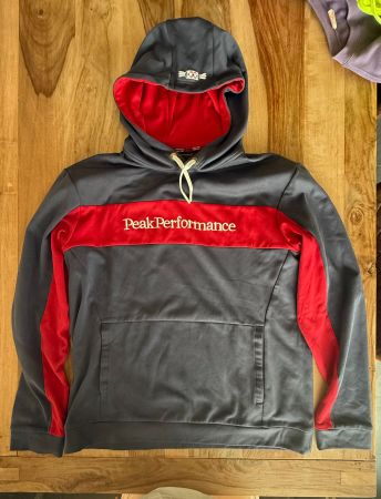 Peak Performance Hoodie Grau/Rot, Grösse XL, Top Zustand!