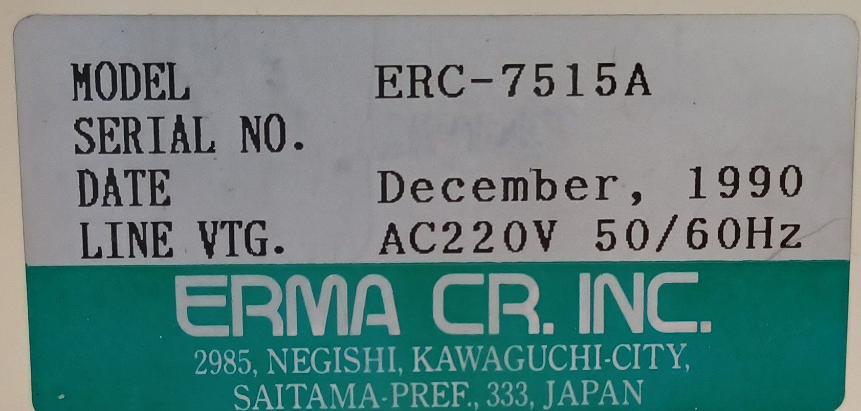 Laborzubehör: Erma CR ERC-7515A Refractive Index Detector – Defekt aus Niederdorf von LeptonAG_Labor 8