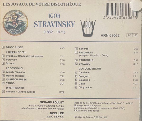 CD: Gérard Poulet, Noel Lee play Igor Stravinsky – Usato da Unterbäch venduto da rubicon2012 1