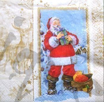 Servietten: Serviette hello santa (w69) 2Stk. – Neu (gemäss Beschreibung) aus Schlatt TG von kreativ-atelier