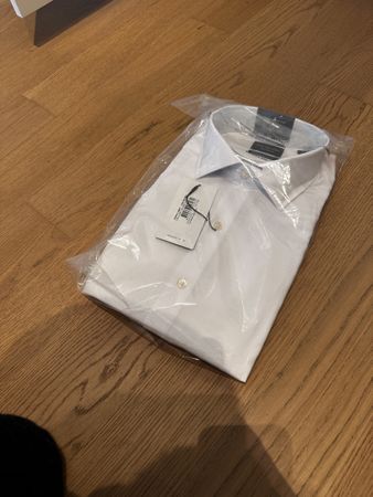 Van Heusen Herrenhemd, weiss, Grösse L (41/86) – neu & verpa