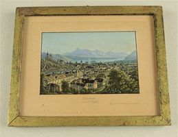 LUZERN, AQUATINTA VON DIKENMANN UM 1860