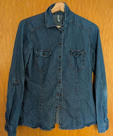 Stradivarius Jeanshemd blau langarm