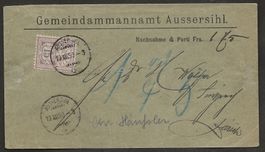 Nachnahme Schweiz Wertziffer Zürich 64A da 1890 getempelt