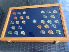 Vintage NFL Pin Box / Koffer Jahr 2000 zum Aufhängen