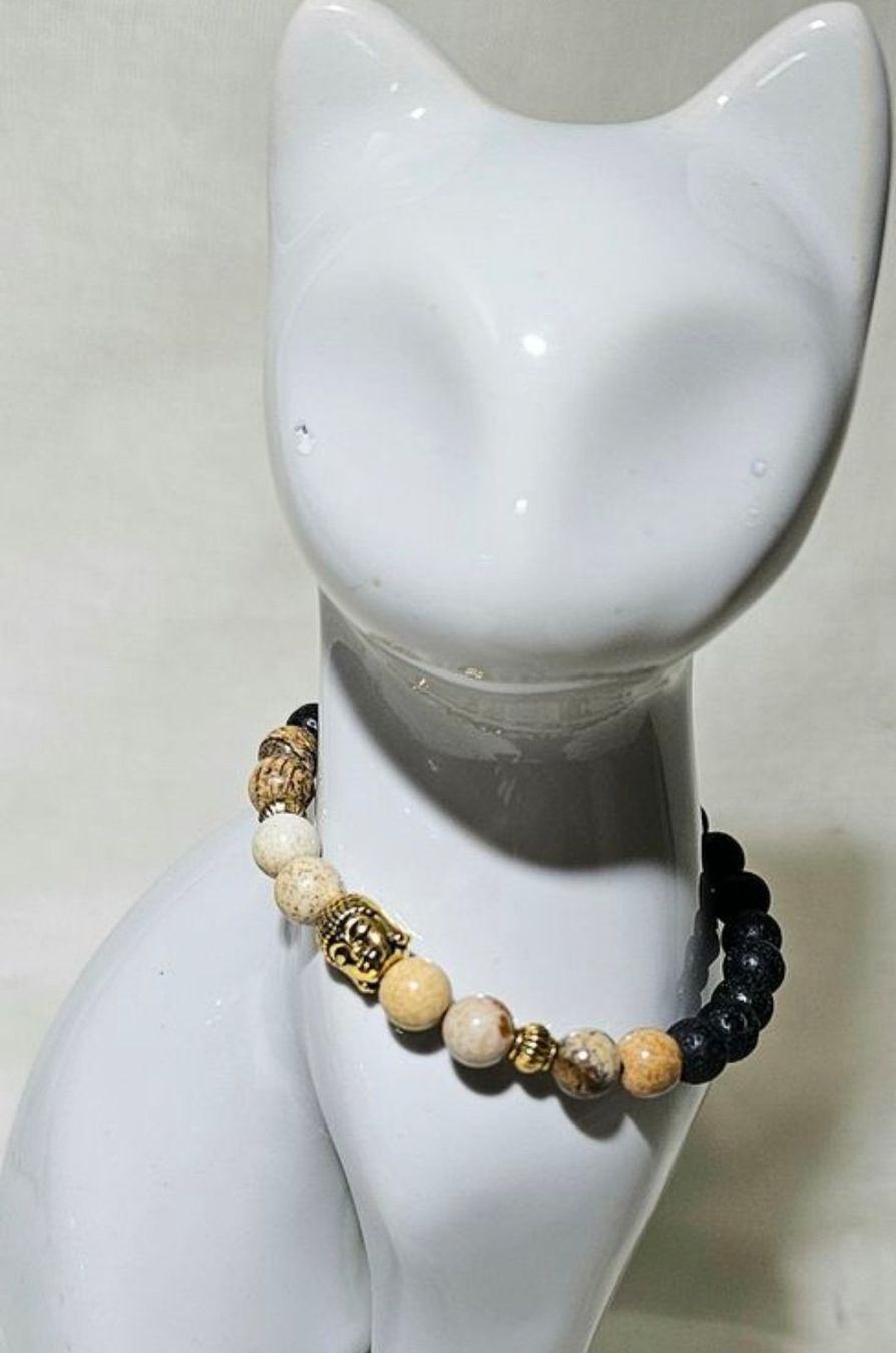 Bracciali & Braccialetti: Buddha-Lava Steinarmk. - Spendenaktion – Nuovo (secondo la descrizione) da Unterkulm venduto da Nachtigall 3