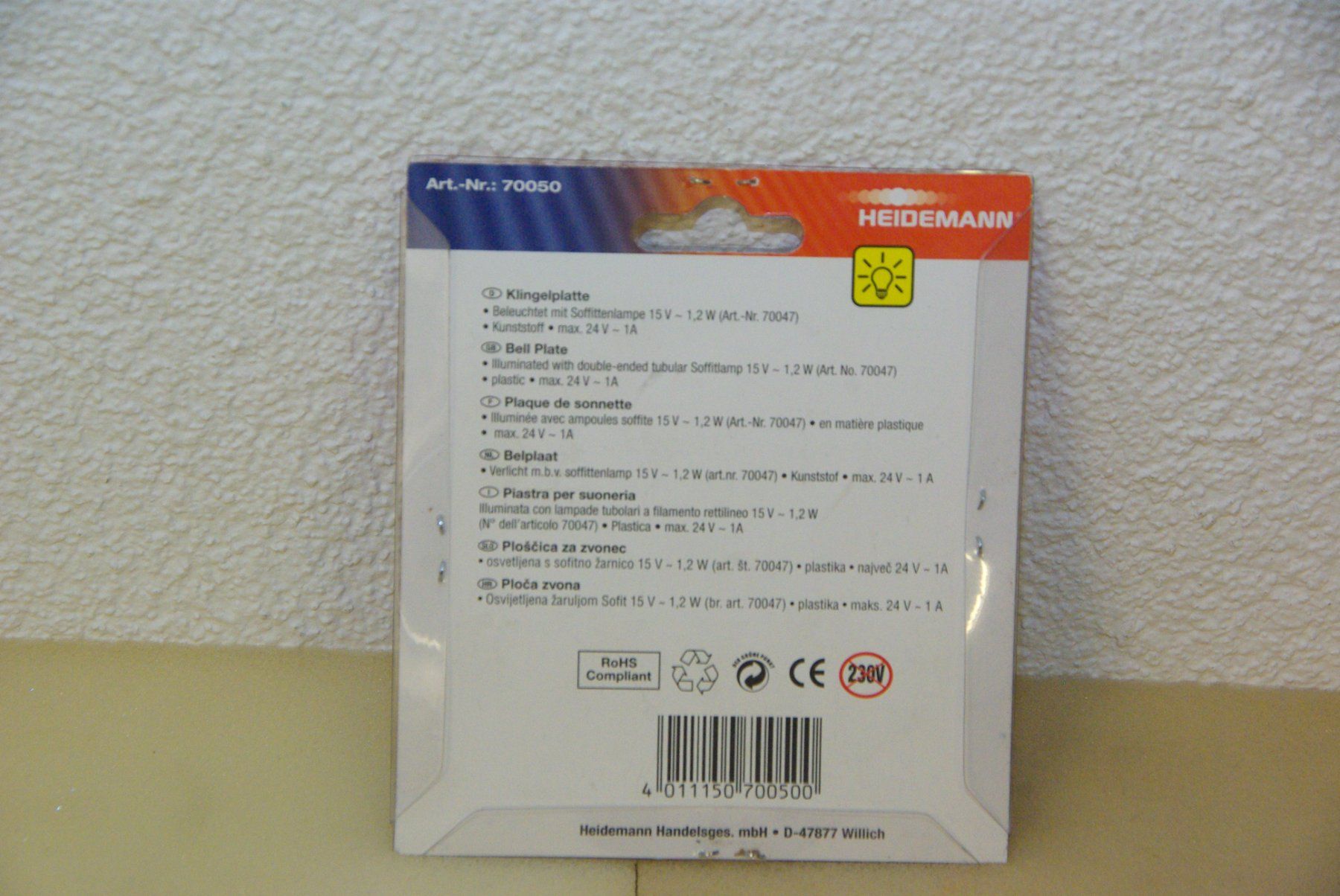 Elektronikbauteile: Klingelplatte aus Kunststoff von Heidemann – Neu und originalverpackt aus Herisau von Cevianer1844 2
