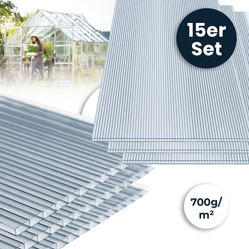 Piatti di portata: 15x Hohlkammerstegplatten Polycarbonat - 58x118cm – Nuovo e nell'imballaggio originale da Wallenwil venduto da toesstal-vertrieb