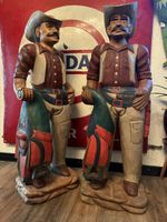 2 wunderschöne Cowboy Holzfiguren (90cm) Deko Western