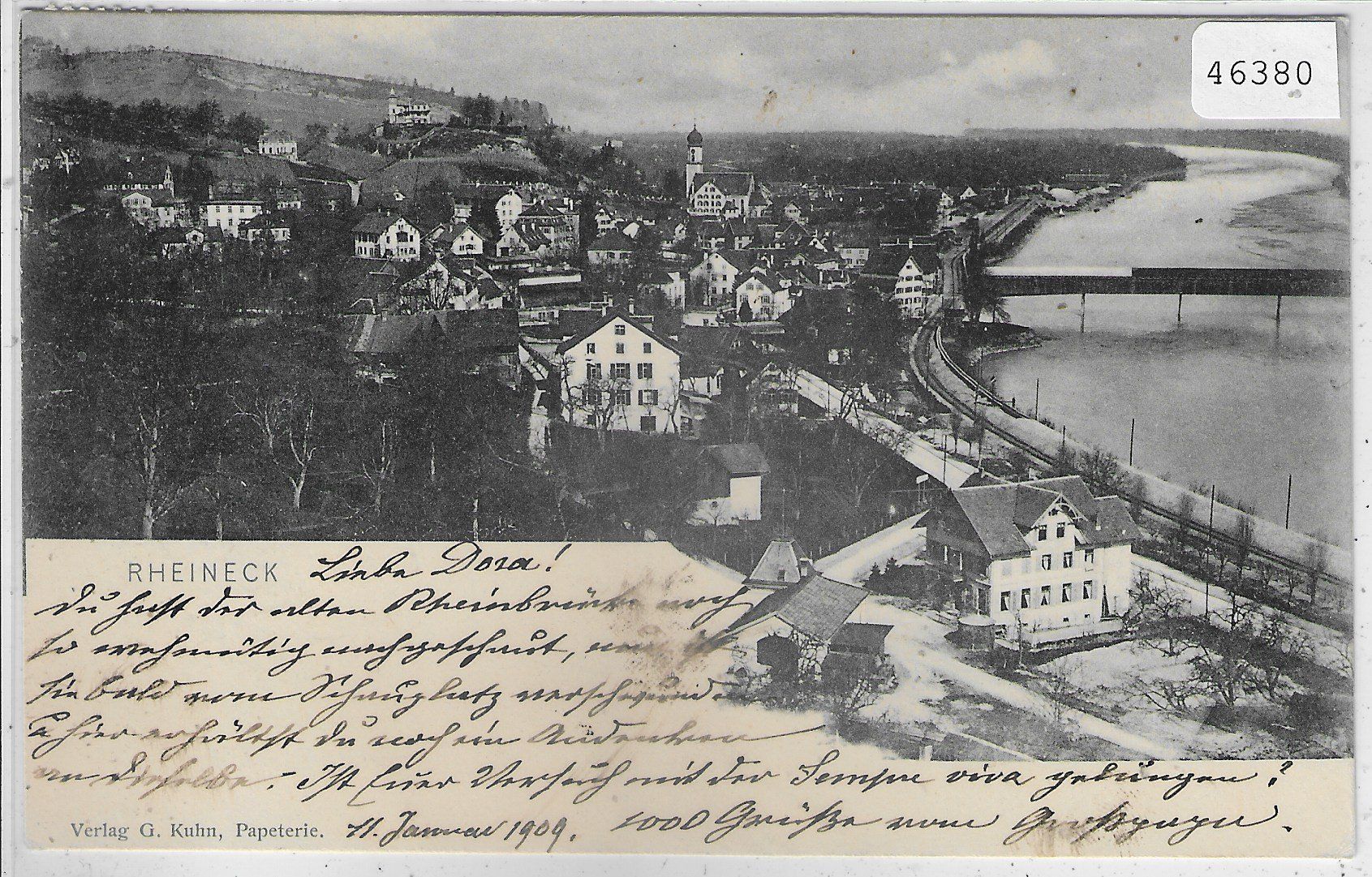 Cartoline postali: Rheineck - Generalansicht – Usato da Ettingen venduto da Kartenplanet