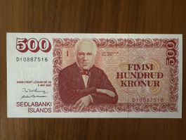 Island / Iceland 500 Kroner 1986 Bankfrisch