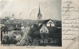 Gruss aus Schaffhausen, Münsterplatz, Vollstempel