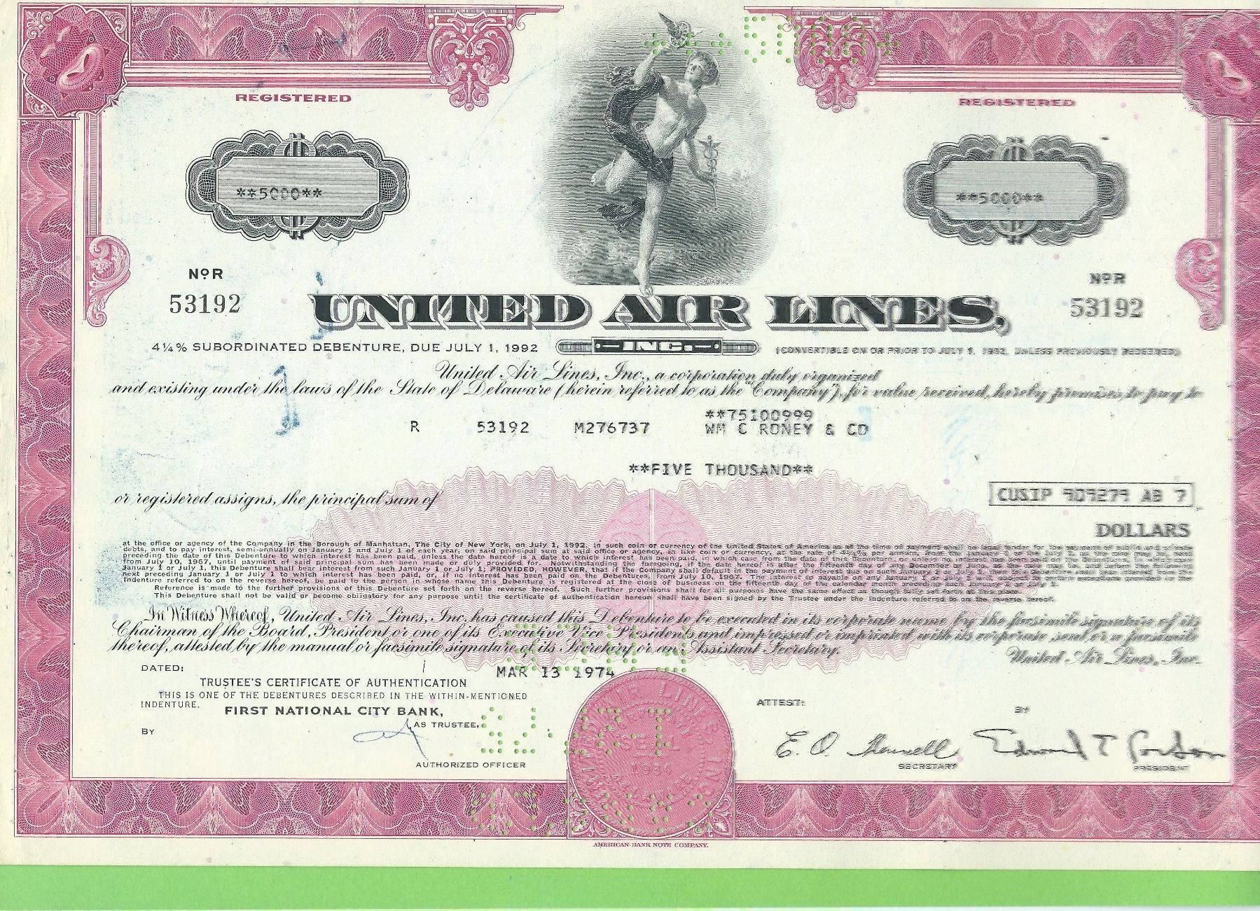 Tutti le monete: United Air Lines, 1974 – Usato da Zürich venduto da t24_de
