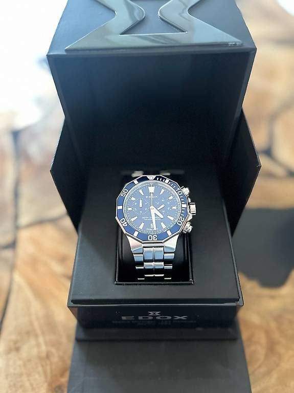 Uhren:  Edox Delfin Chronograph Silber/Blau FULL-SET  – Gebraucht aus Rüti ZH von FabriceK 1