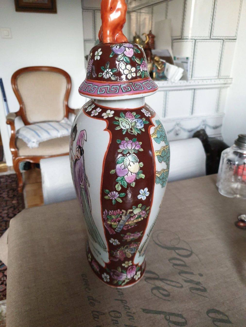 Vasen & Gefässe: China Deckelvase 40 cm signiert Foo hund – Gebraucht aus Bottmingen von sandy_2 7